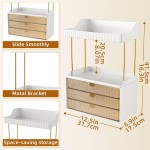 3 Large Drawers Makeup Organizer - 5 Tier Bathroom Counter Organizers and Storage, Versatile Perfume Vanity Organizer, Ideal for Cosmetic, Large Skincare, Face Mask, Office Supplies, Amber 3 Large Drawers Makeup Organizer - 5 Tier Bathroom Counter Organizers and Storage, Versatile Perfume Vanity Organizer, Ideal for Cosmetic, Large Skincare, Face Mask, Office Supplies, Amber