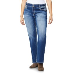 WallFlower Luscious Curvy Bootcut Jeans for Women, Mid-Rise Insta Stretch Denim, Size-Inclusive Juniors Jeans, Sizes 0 to 24