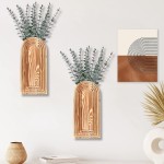 2 Pack Wooden Wall Vase Set - Brown Finish Modern Farmhouse & Boho Wall Decor for Entryway, Hallway, Bathroom, Living Room, Dining Room, Narrow Spaces 2 Pack Wooden Wall Vase Set - Brown Finish Modern Farmhouse & Boho Wall Decor for Entryway, Hallway, Bathroom, Living Room, Dining Room, Narrow Spaces