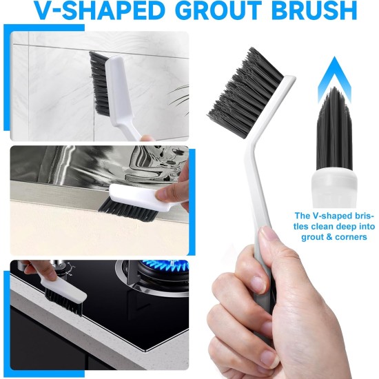 14Pcs Crevice Cleaning Brush Set, V Shape Grout Cleaner Brush for Deep Cleaning Gap, Hard Bristle Scrub Brushes Tools, Cleaning Supplies for Household Use, Bathroom, Kitchen, Toilet, Window 14Pcs Crevice Cleaning Brush Set, V Shape Grout Cleaner Brush for Deep Cleaning Gap, Hard Bristle Scrub Brushes Tools, Cleaning Supplies for Household Use, Bathroom, Kitchen, Toilet, Window