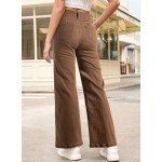 Sidefeel Womens Wide Leg Jeans Casual Baggy High Waisted Stretch Denim Pants