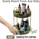 360 Rotating Makeup Organizer for Vanity,2 Tier Large Capacity Skincare Organizers,Bathroom Counter Organizer, Spinning Perfume Organizer & Vanity Organizer (Green-2 Tier) 360 Rotating Makeup Organizer for Vanity,2 Tier Large Capacity Skincare Organizers,Bathroom Counter Organizer, Spinning Perfume Organizer & Vanity Organizer (Green-2 Tier)
