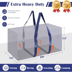 6 Pack Extra Large Heavy Duty Moving Bags with Reinforced Zipper & Wide Handles, Moisture-Resistant Storage Bins Packing Cubes for Clothes, College Dorm, Travel, and Home Organization, Dark Blue 6 Pack Extra Large Heavy Duty Moving Bags with Reinforced Zipper & Wide Handles, Moisture-Resistant Storage Bins Packing Cubes for Clothes, College Dorm, Travel, and Home Organization, Dark Blue