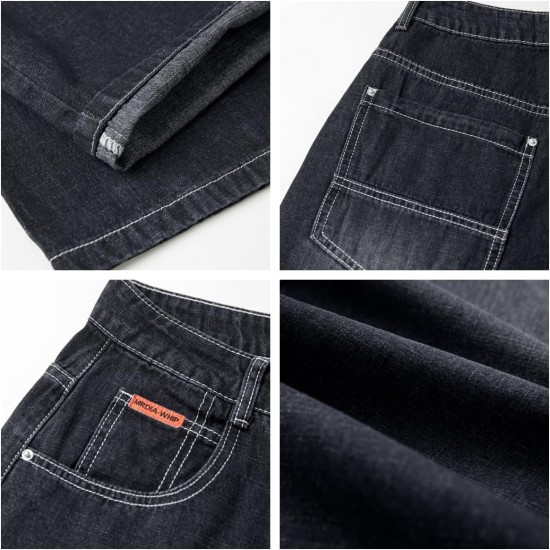 EMMIOL Women Boyfriends Hip Hop 90s Vintage Baggy Jeans Loose Denim Pants Mid-Low Waist Jeans