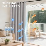 Joydeco 100% Blackout Curtains for Bedroom 84 Inch Long, Linen Black Out Curtains 2 Panels Set With Grommet for Living Room Window, Thermal Insulated Full Light Blocking Drapes Privacy Protection,52"W