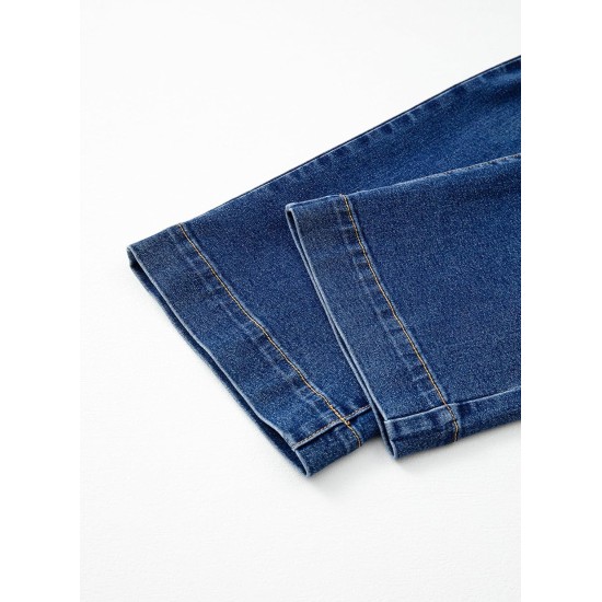 Sidefeel Women's Wide Leg Jeans High Waisted Stretchy Tummy Control Straight Leg Denim Pants