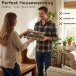 WIPHANY Entryway Wall Key Holder with 5 Hooks, Metal Key Rack Wall Mount for Keys, Bags and Leashes, Decorative Organizer for Entryway, Mudroom or Hallway, Sweet Home Design, 9.8 inches, Black