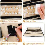 Hanging Jewelry Organizers and Storage, Double-Sided Jewelry Necklace Holder for Jewelries, Earrings, Accessories, Rings on Closet, Door, Wall (1,Beige)