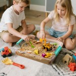 Vtopmart 6 Qt Plastic Storage Bins with Lids, Clear Sensory Bins, Arts Crafts Organizers and Storage, Stackable Containers for Home Office and School Supplies, 4 Pack