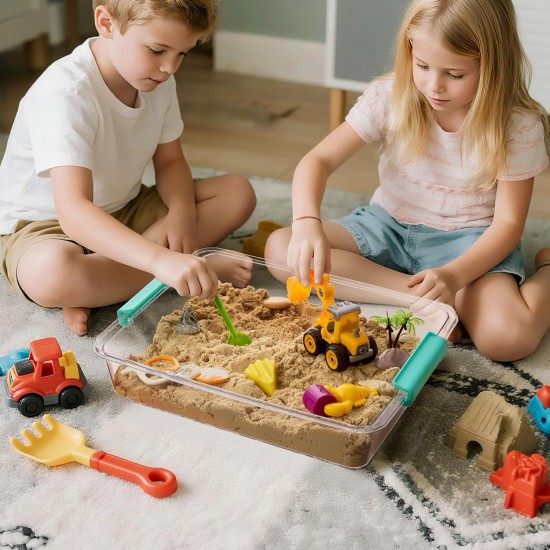 Vtopmart 6 Qt Plastic Storage Bins with Lids, Clear Sensory Bins, Arts Crafts Organizers and Storage, Stackable Containers for Home Office and School Supplies, 4 Pack