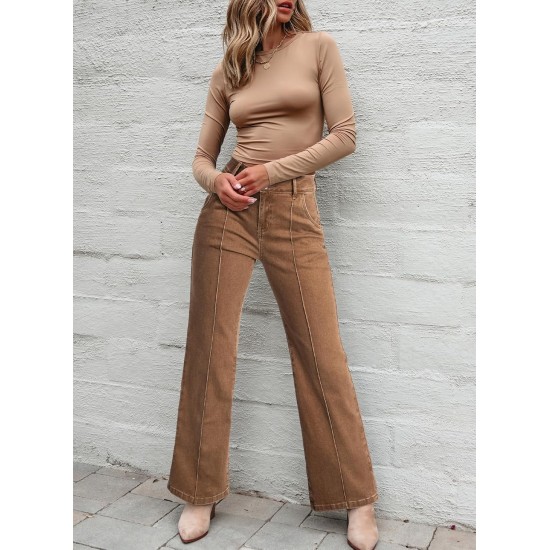 Sidefeel Womens Wide Leg Jeans Casual Baggy High Waisted Stretch Denim Pants