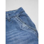 Flamingals Wide Leg Jeans for Women Mid Waist Baggy Stitch Decor Denim Washed Pants Without Belt