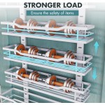 Over The Door Pantry Organizer，9-Tier Over The Door Organizer with Adjustable Basket，Metal Hanging Pantry Organizers and Storage for Kitchen, Back of Door Seasoning Rack