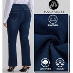 Hanna Nikole Women's Plus Size Wide Flared Jeans High Waisted Stretchy Bell Bottom Denim Jeans (Standard and Plus)