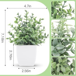 Der Rose 4 Pack Fake Plants Mini Artificial Greenery Potted Plants for Home Decor Indoor Office Table Room Farmhouse Bathroom Decor Der Rose 4 Pack Fake Plants Mini Artificial Greenery Potted Plants for Home Decor Indoor Office Table Room Farmhouse Bathroom Decor