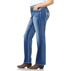 WallFlower Luscious Curvy Bootcut Jeans for Women, Mid-Rise Insta Stretch Denim, Size-Inclusive Juniors Jeans, Sizes 0 to 24