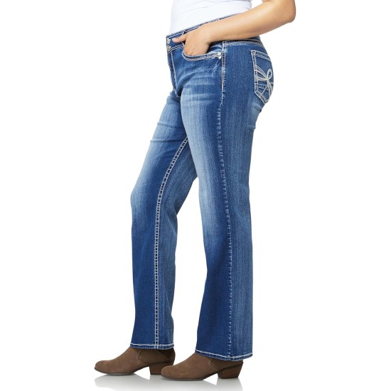 WallFlower Luscious Curvy Bootcut Jeans for Women, Mid-Rise Insta Stretch Denim, Size-Inclusive Juniors Jeans, Sizes 0 to 24