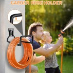 Garden Hose Holder, Wall Mount Hose Hanger Heavy Duty Organizer for Water Hoses Metal Hook Wall Mounted Rack for Hoses Storage, 1 Pack