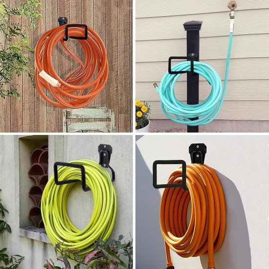 Garden Hose Holder, Wall Mount Hose Hanger Heavy Duty Organizer for Water Hoses Metal Hook Wall Mounted Rack for Hoses Storage, 1 Pack