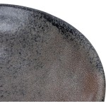 Creative Co-Op Stoneware Bowl with Handle and Base, Black Reactive Glaze