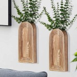 2 Pack Wooden Wall Vase Set - Brown Finish Modern Farmhouse & Boho Wall Decor for Entryway, Hallway, Bathroom, Living Room, Dining Room, Narrow Spaces 2 Pack Wooden Wall Vase Set - Brown Finish Modern Farmhouse & Boho Wall Decor for Entryway, Hallway, Bathroom, Living Room, Dining Room, Narrow Spaces