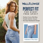 WallFlower Luscious Curvy Bootcut Jeans for Women, Mid-Rise Insta Stretch Denim, Size-Inclusive Juniors Jeans, Sizes 0 to 24