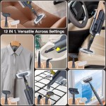 ScrubWiz Steam Mop with Detachable Handheld Steam Cleaner, 10-in-1 Multi Accessories, Quick 10s Heat, 350ml and 2-Level Steamer for Cleaning Floor, Carpet, BBQ Grill, Tile, and Grout, Gray