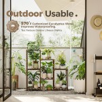 Bamworld Plant Stand Indoor Plant Shelf Outdoor Wood Plant Rack for Multiple Plants 3 Tiers Ladder Plant Holder for Living Room Patio Boho Home Decor for Gardening