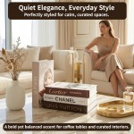 Luxe Large | 4 PCS Faux Decorative Books for Home Decor | Not Real Books (Cardboard Boxes) | Coffee Table, Bookshelf & Shelf Styling Display Props for Living Room, Office