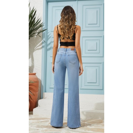 FLYING BANANA Women's Wide Leg Jeans High Waisted Strechy Jeans