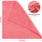Microfiber Cleaning Cloth, 12 Pack Assorted Color Cleaning Rags for Housekeeping, Colorful Reusable Microfiber Towels for Car, Kitchen, Bathroom and Household Cleaning Supplies, 11.8"X11.8"