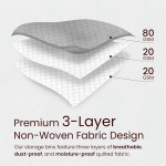 Reli. 60L Clothes Storage Bags (9 Pack) Closet Organizers, Storage Containers | Foldable Clothes Bins w/Lids, Handles | Large Bags for Storing Towels, Clothing, Toys, Blankets | Grey