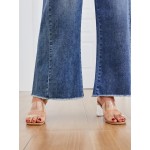 Trendy Queen Women's Wide Leg Jeans, Relaxed Loose Straight Leg with Raw Hem, Comfort Denim Pants