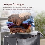 Reli. 60L Clothes Storage Bags (9 Pack) Closet Organizers, Storage Containers | Foldable Clothes Bins w/Lids, Handles | Large Bags for Storing Towels, Clothing, Toys, Blankets | Grey