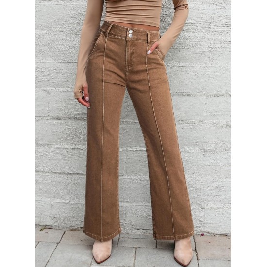 Sidefeel Womens Wide Leg Jeans Casual Baggy High Waisted Stretch Denim Pants