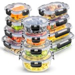 JoyJolt 24pc Borosilicate Glass Storage Containers with Lids | 12 Airtight/Freezer Safe Food Storage Containers for Pantry and Kitchen | Meal Prep Container for Lunch | Glass Tupperware Set