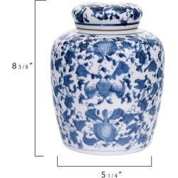 Decorative Blue and White Ceramic Ginger Jar with Lid Decorative Blue and White Ceramic Ginger Jar with Lid