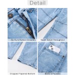 GRAPENT Barrel Jeans for Women Trendy High Waisted Wide Leg Baggy Cropped Relax Fit Stretch Denim Trouser Ankle Pants