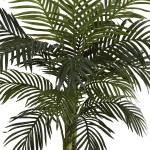 Nearly Natural 4ft Golden Cane Palm, Double Stalk Artificial Tree With Lush Realistic Foliage Maintenance Free Indoor Faux Palm Plant For Living Room, Easy Setup, Perfect Tropical Decoration