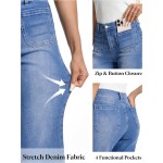 SEVEGO Tall Women's 34"/36"/38" Inseam Wide Leg Jeans High Waisted Stretchy Straight Loose Trendy Denim Pants Pockets