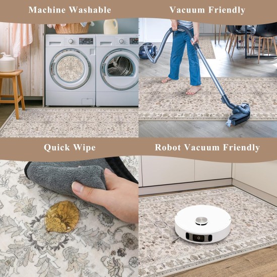 3-Piece Kitchen Rug Set of 3 with Runner – Non-Slip Washable Boho Kitchen Mats for Sink, Floor, Entryway & Hallway & Bathroom – Soft Small Throw Area Rugs, Home Decor (Beige,2x3+2x4+2x5) 3-Piece Kitchen Rug Set of 3 with Runner – Non-Slip Washable Boho Kitchen Mats for Sink, Floor, Entryway & Hallway & Bathroom – Soft Small Throw Area Rugs, Home Decor (Beige,2x3+2x4+2x5)