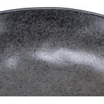 Creative Co-Op Stoneware Bowl with Handle and Base, Black Reactive Glaze